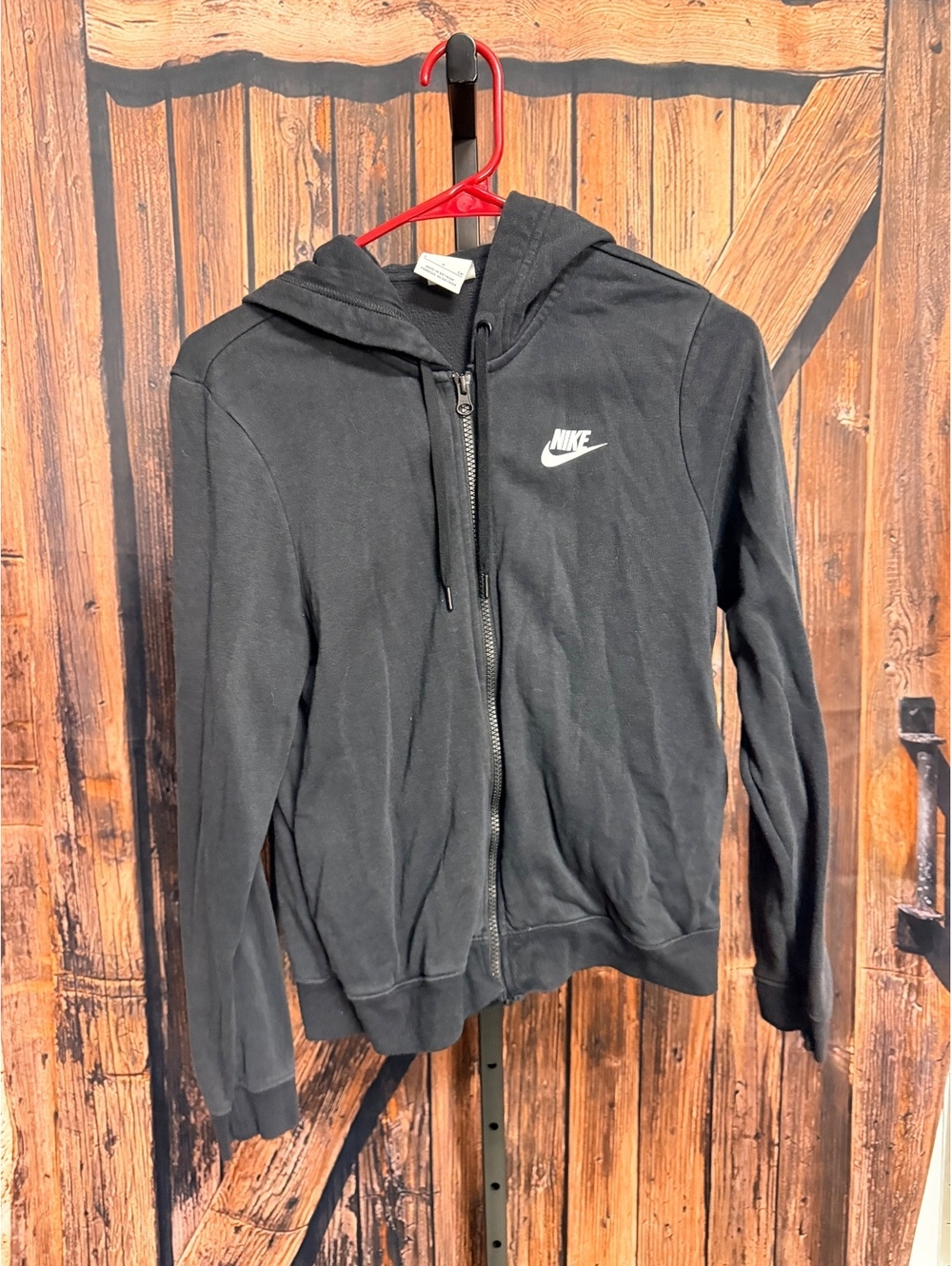 Nike Black Zip-Up Hoodie Sweatshirt Size Small
